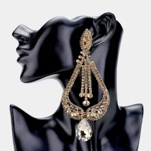 Topaz Crystal Pageant Earrings | "Miss America"| Clip On | 439615