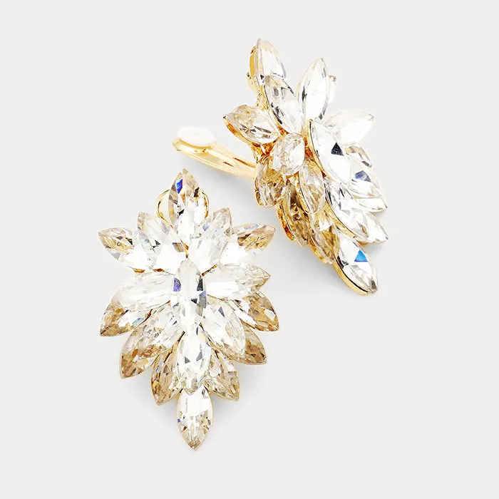 Topaz/Clear Hombre Clip On Earrings  |  400102