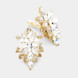 Topaz/Clear Hombre Clip On Earrings  |  400102