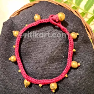 Tribal Dhokra Anklet with Large & Small Brass Beads