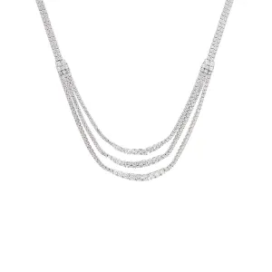 Triple Stranded Graduated Tennis Necklace