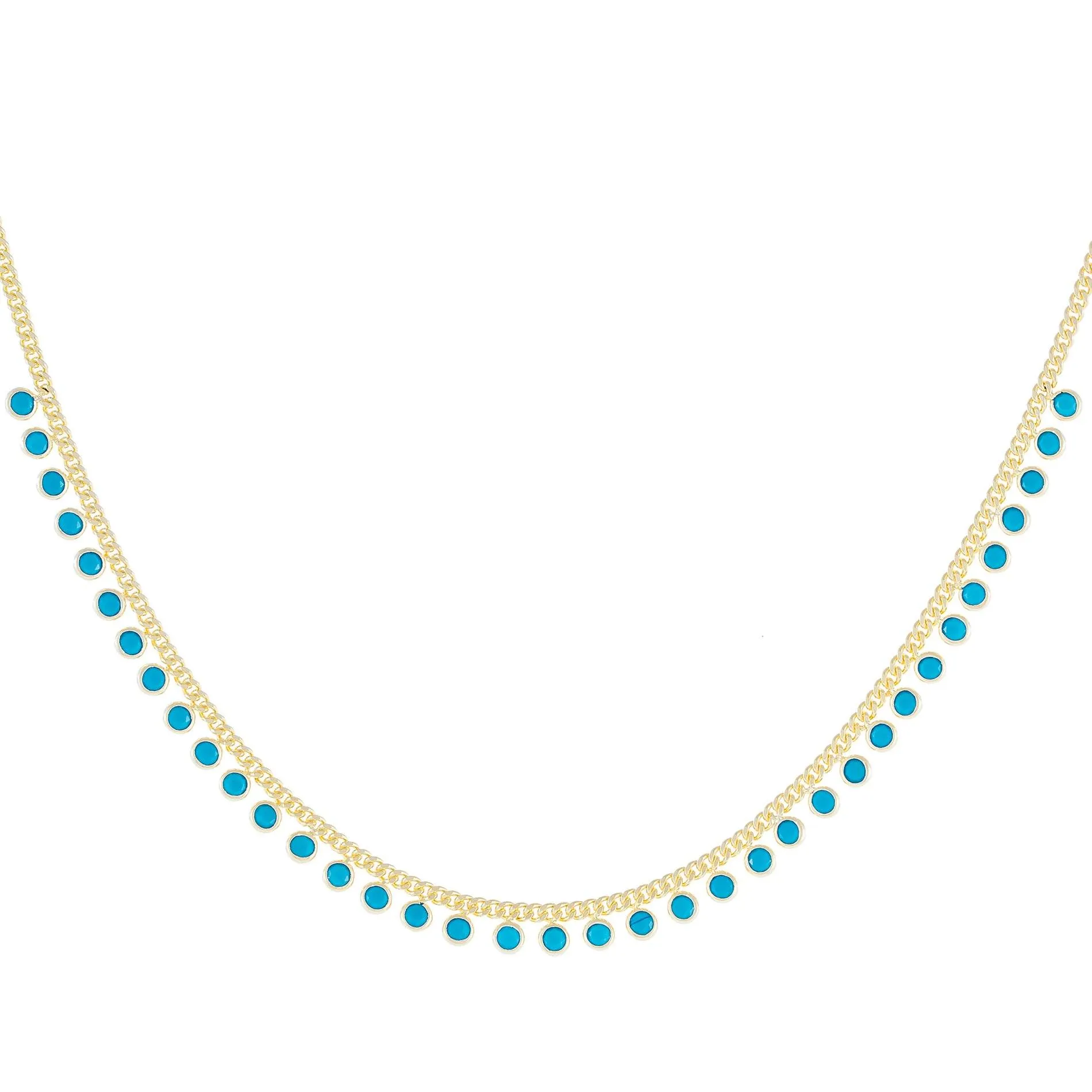 Turquoise Bezel Drop Choker