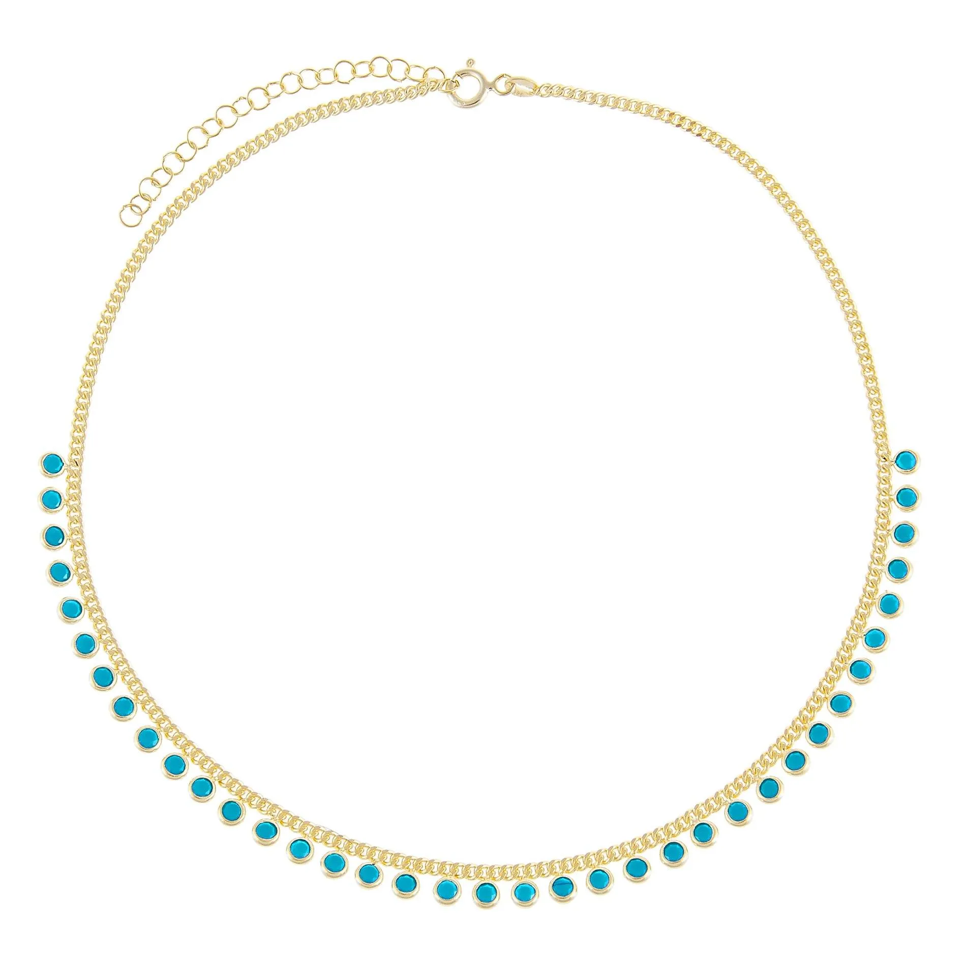 Turquoise Bezel Drop Choker