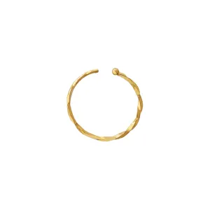 Twisted Cartilage Threader Hoop 14K