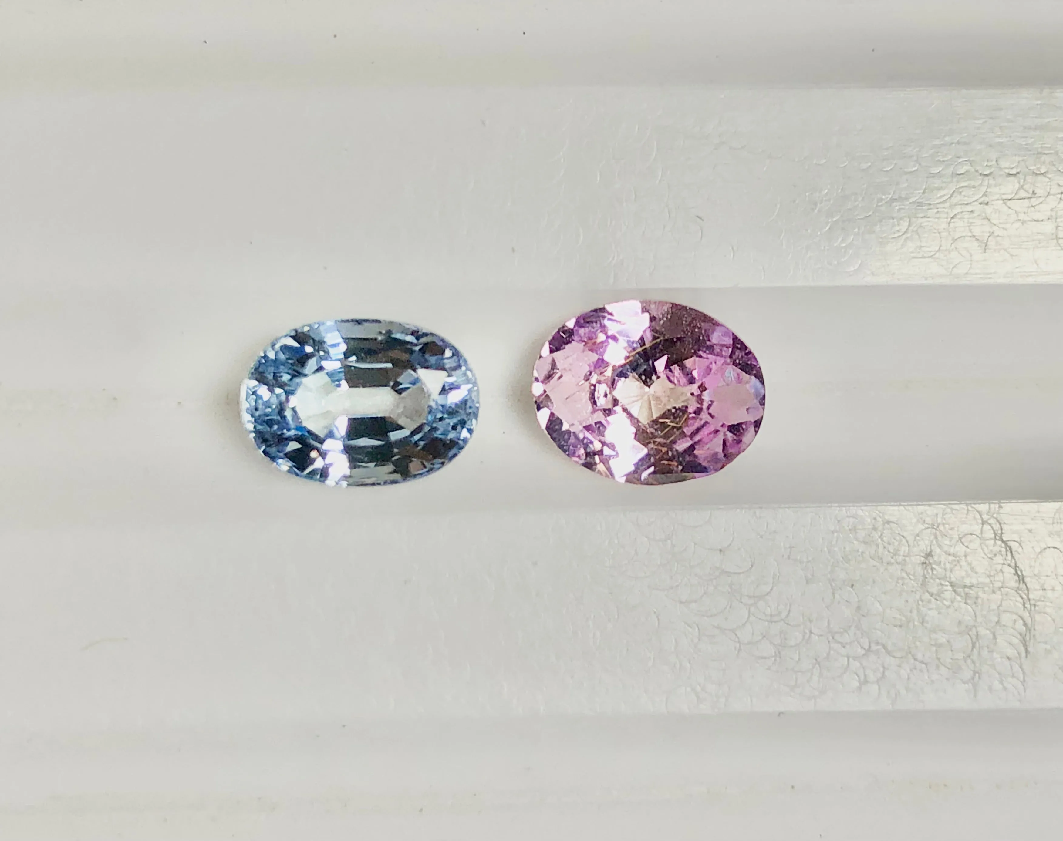 Unheated Fancy Sapphire Ring 2.76 Carat Mismatched Oval Bypass "Toi et Moi" Ring