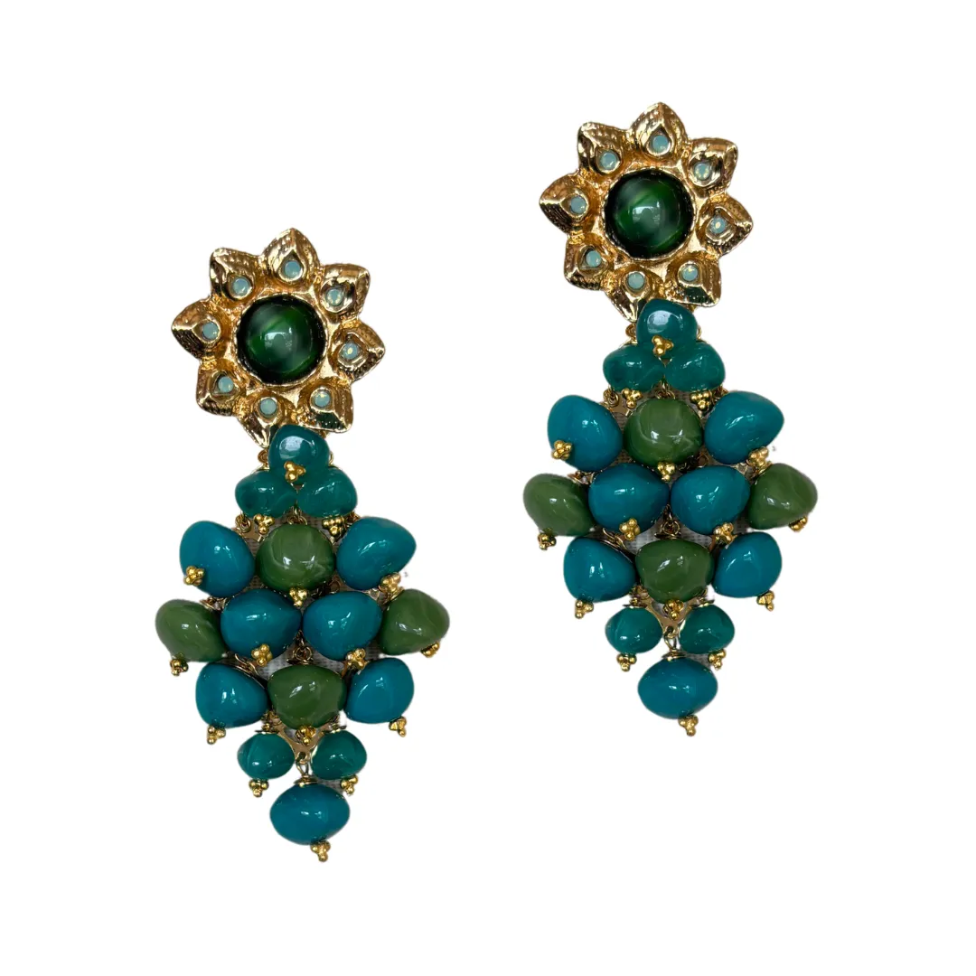 Uva Tassel Earrings in Teal
