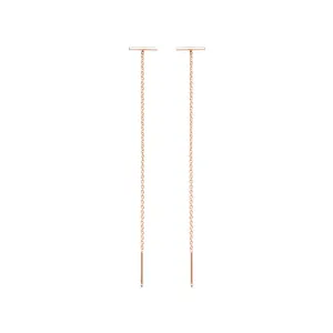 Very Thin Bar Stud Threader Earrings