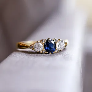 Victorian Sapphire & Diamond Marquise Cluster Ring