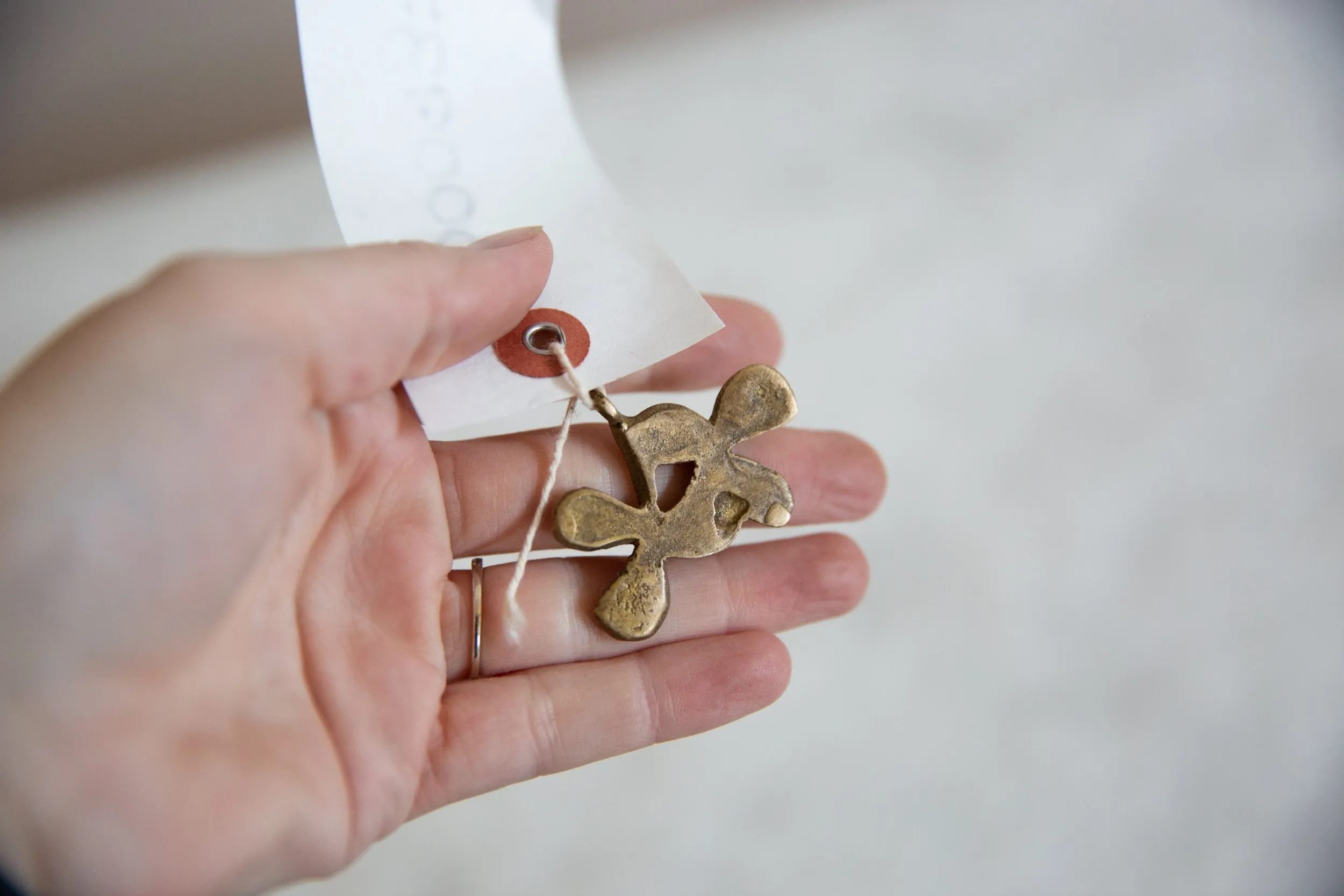 Vintage African Bronze Clover Pendant