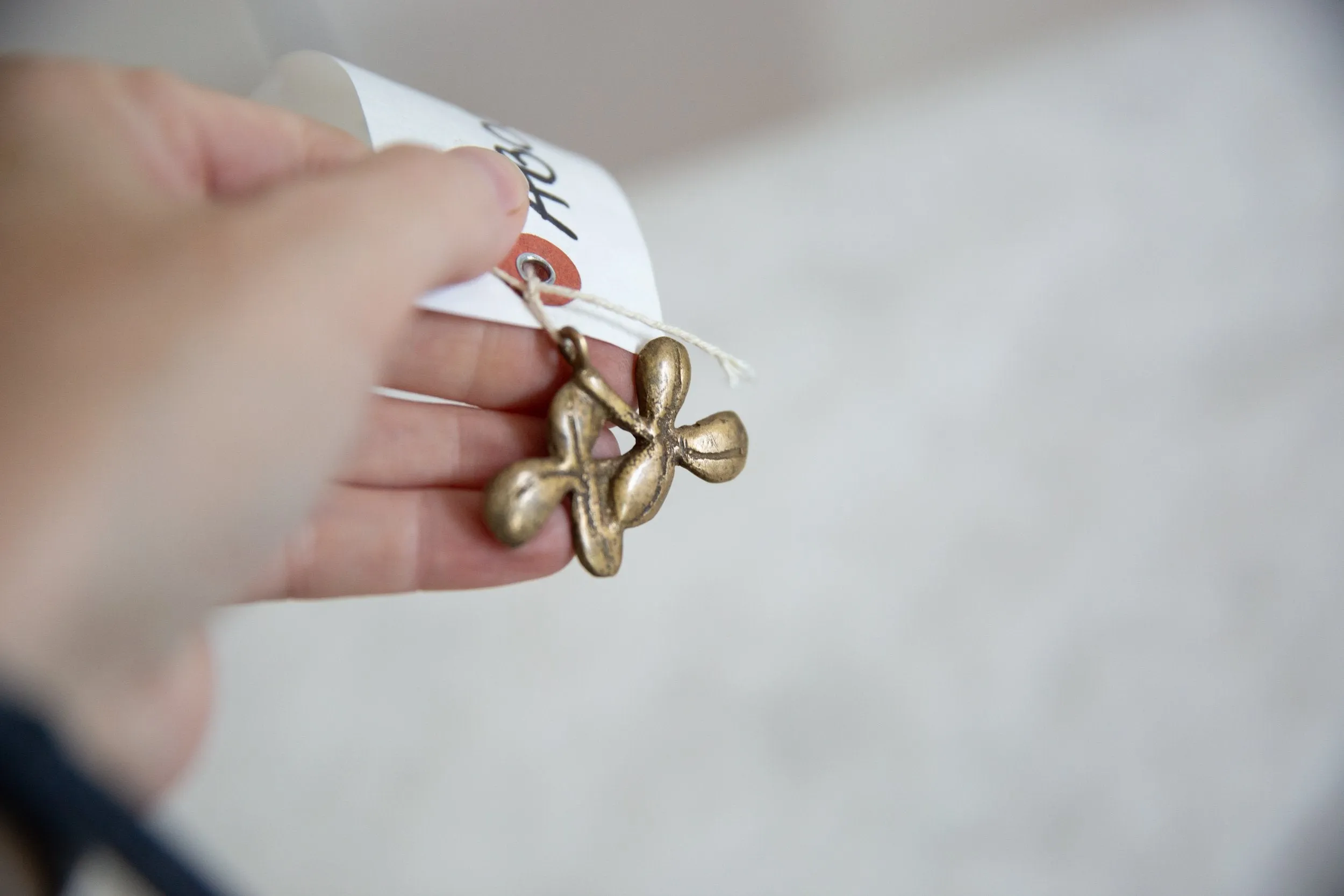 Vintage African Bronze Clover Pendant