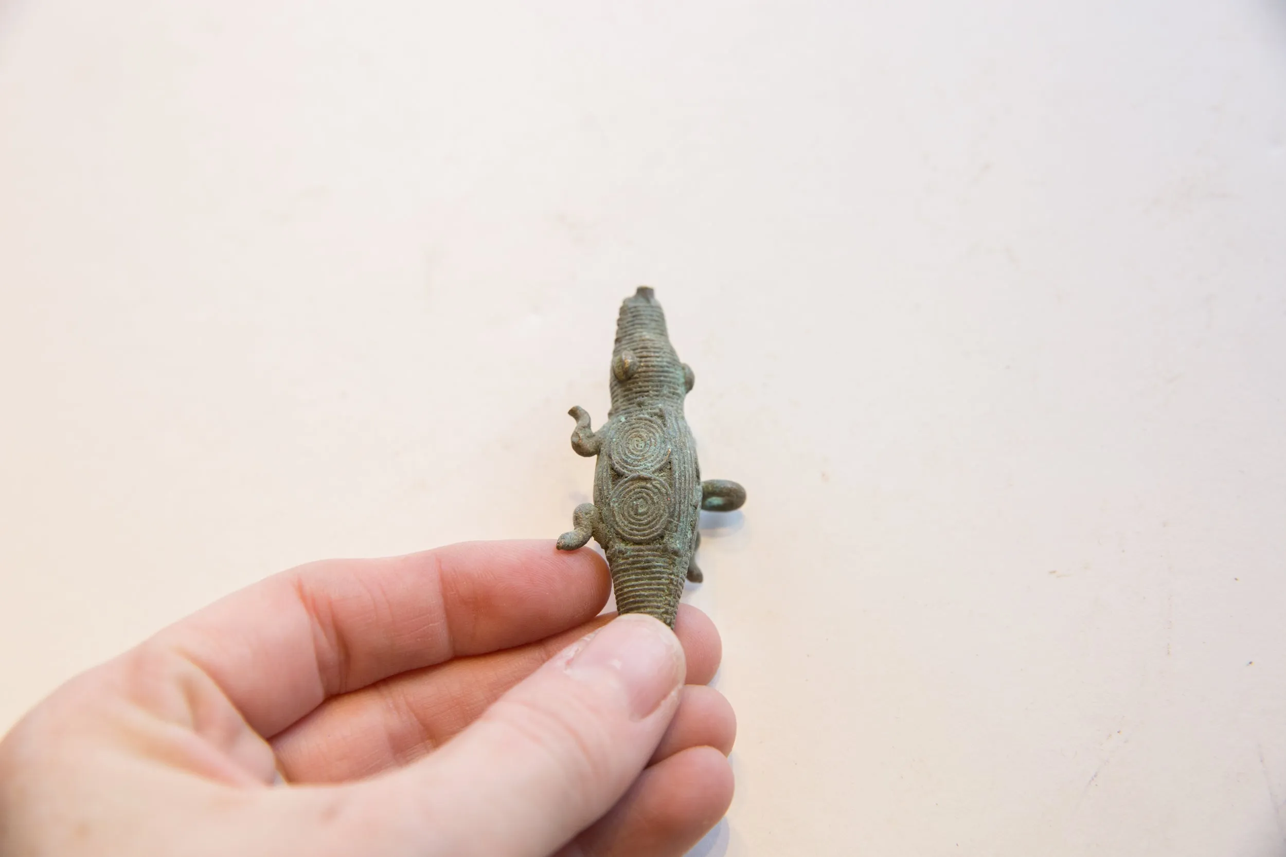 Vintage African Bronze Crocodile Pendant