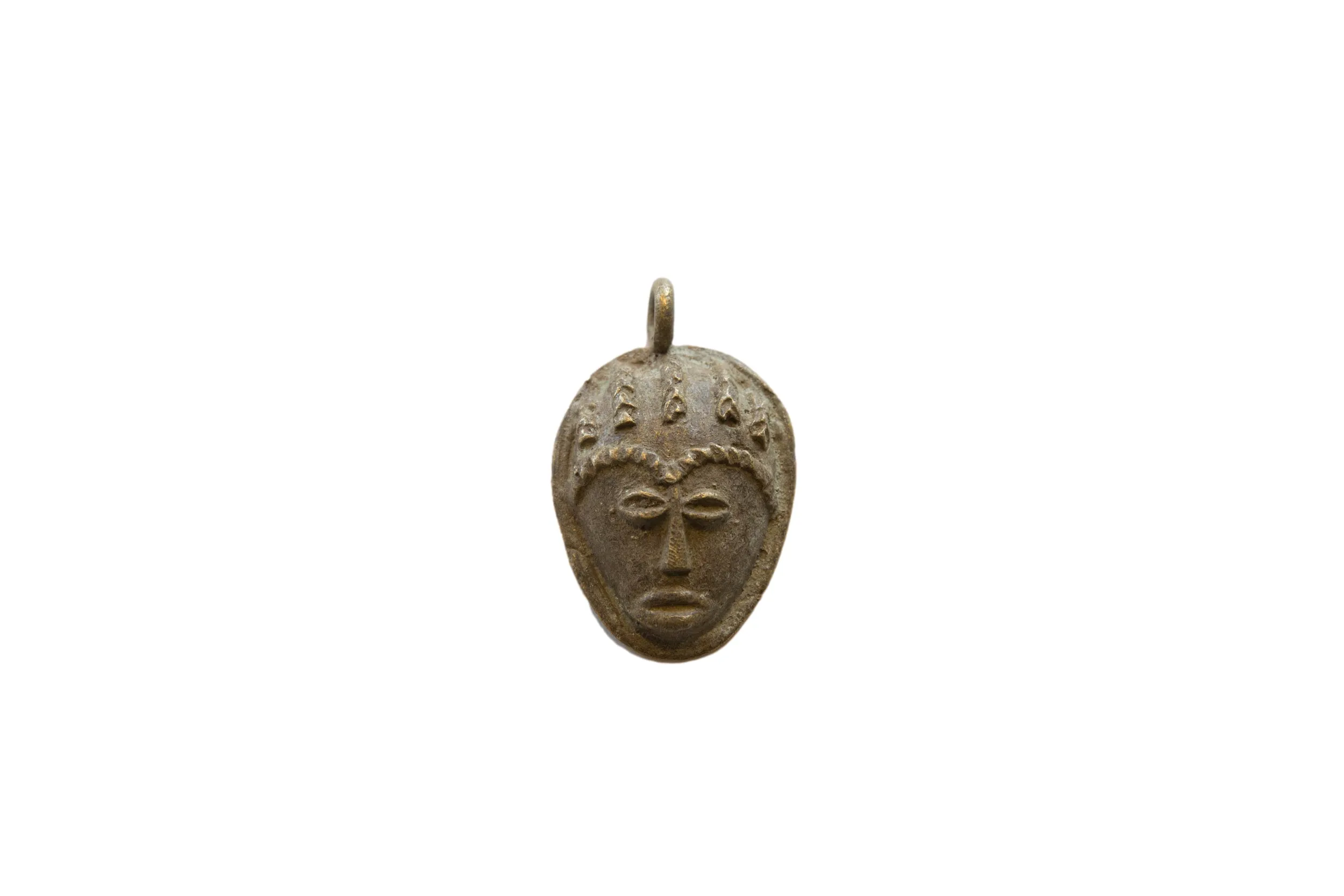 Vintage African Bronze Face Pendant
