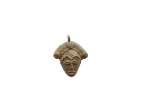 Vintage African Bronze Face Pirate Hat Pendant