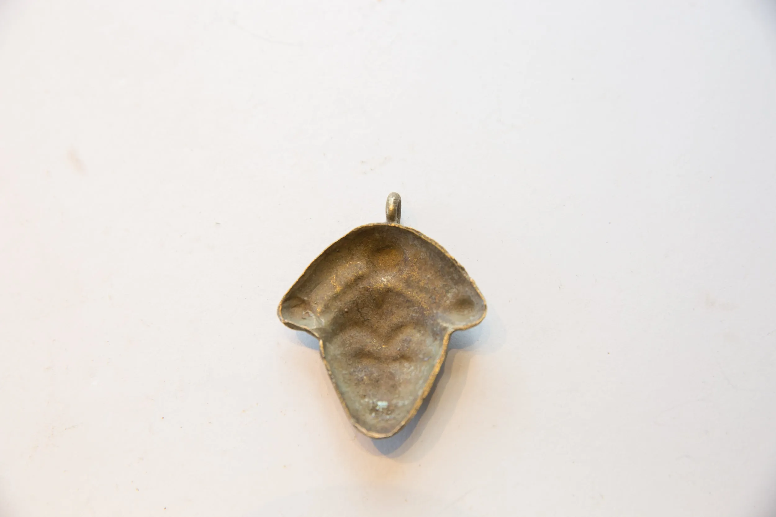 Vintage African Bronze Face Pirate Hat Pendant