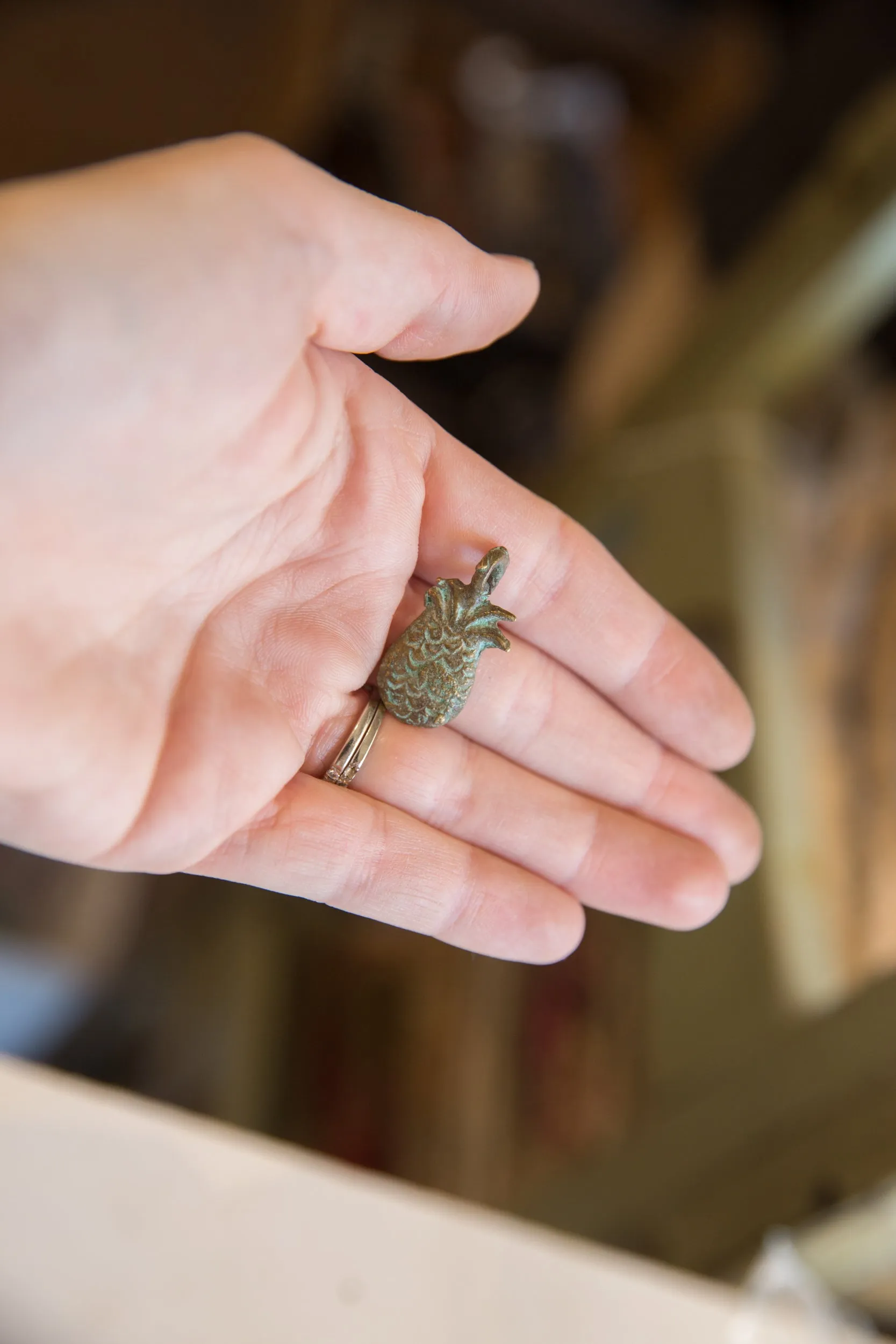 Vintage African Bronze Pineapple Pendant