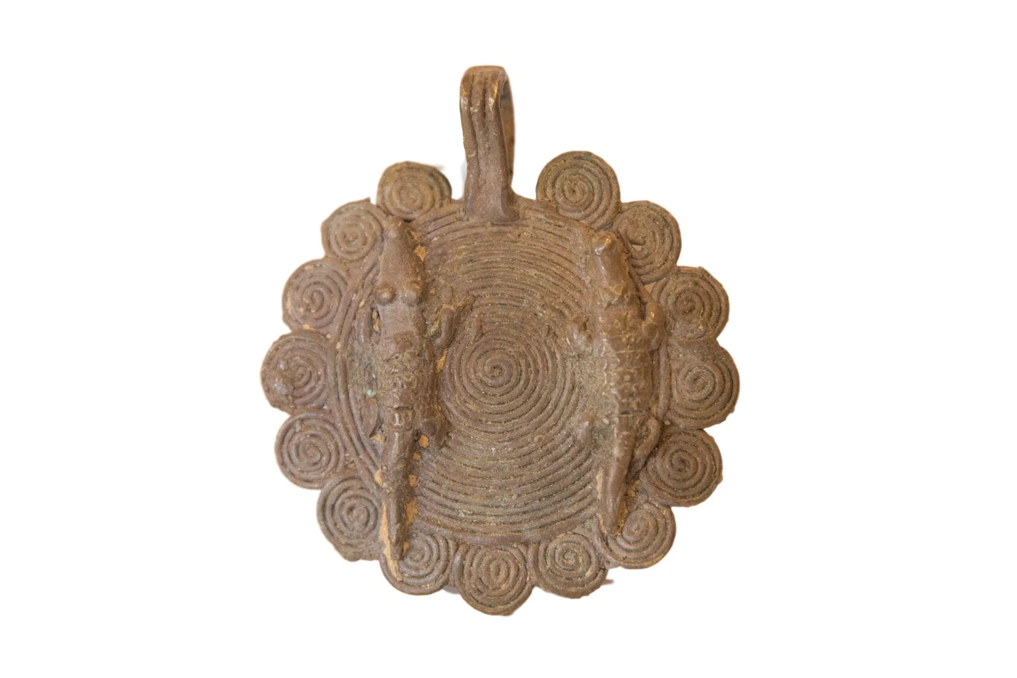 Vintage African Large Bronze Crocodile Medallion