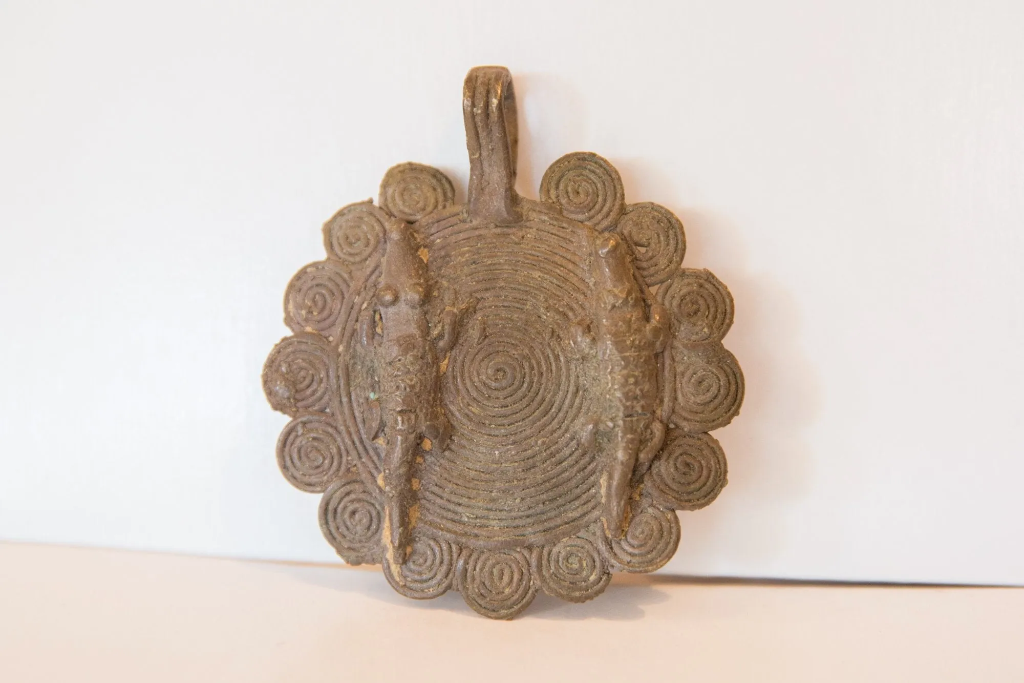Vintage African Large Bronze Crocodile Medallion