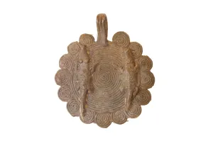 Vintage African Large Bronze Crocodile Medallion