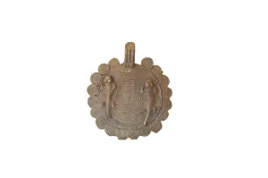Vintage African Large Bronze Gecko Medallion