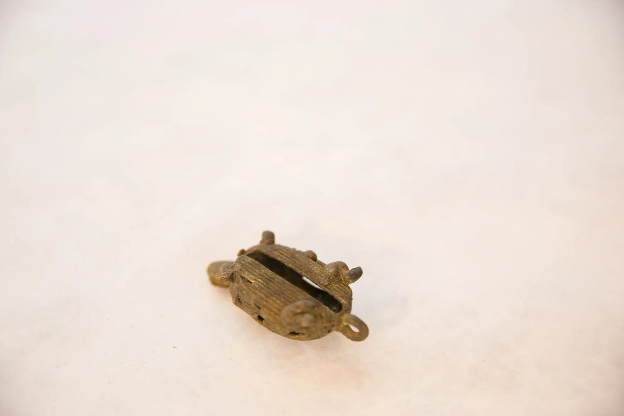 Vintage African Large Bronze Wire Design Turtle Pendant