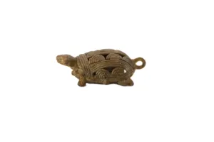 Vintage African Large Bronze Wire Design Turtle Pendant