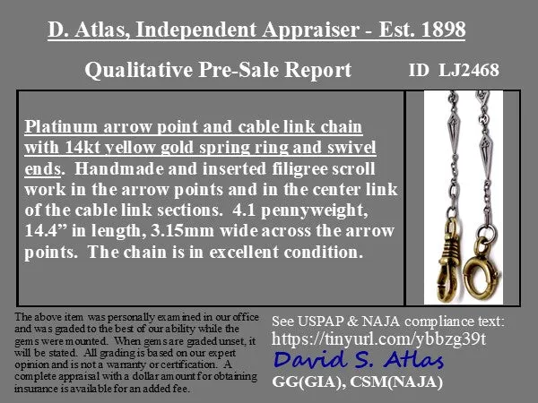 Vintage Arrow Point & Cable Link Chain