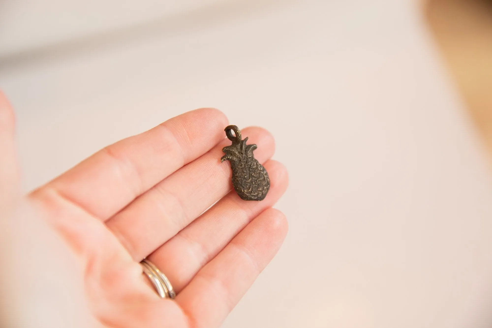 Vintage Bronze African Pendant Pineapple