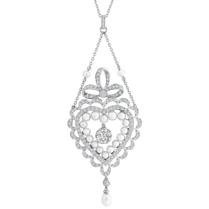 Vintage Diamond Heart Pendant