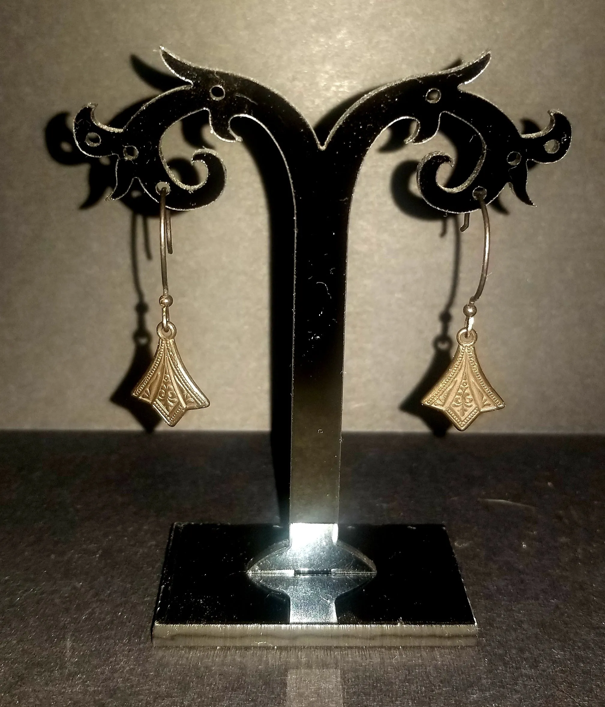Vintage Filigree Fish-hook Earrings