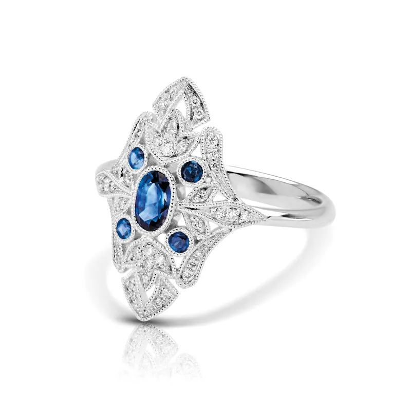 Vintage Inspired 0.50 ct. Natural Blue Sapphire Ring