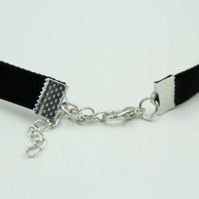 Vintage Retro Black Velvet Choker Necklace Mujer