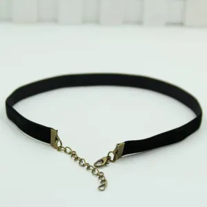 Vintage Retro Black Velvet Choker Necklace Mujer