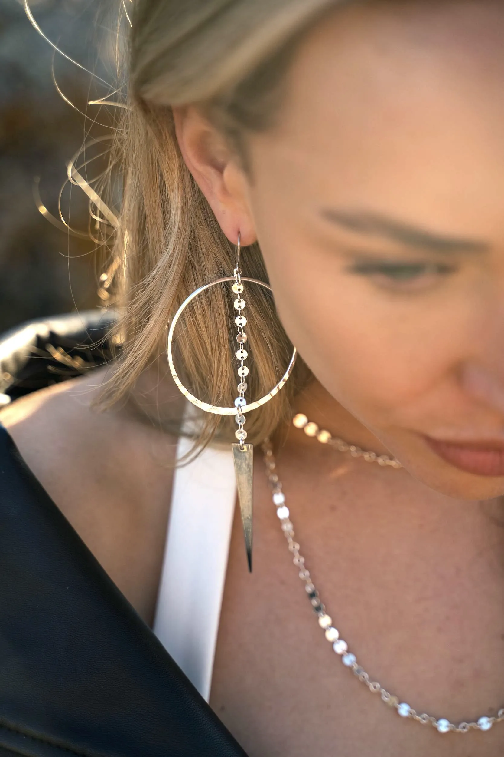 Warrior Of My Dreams Silver Hoops