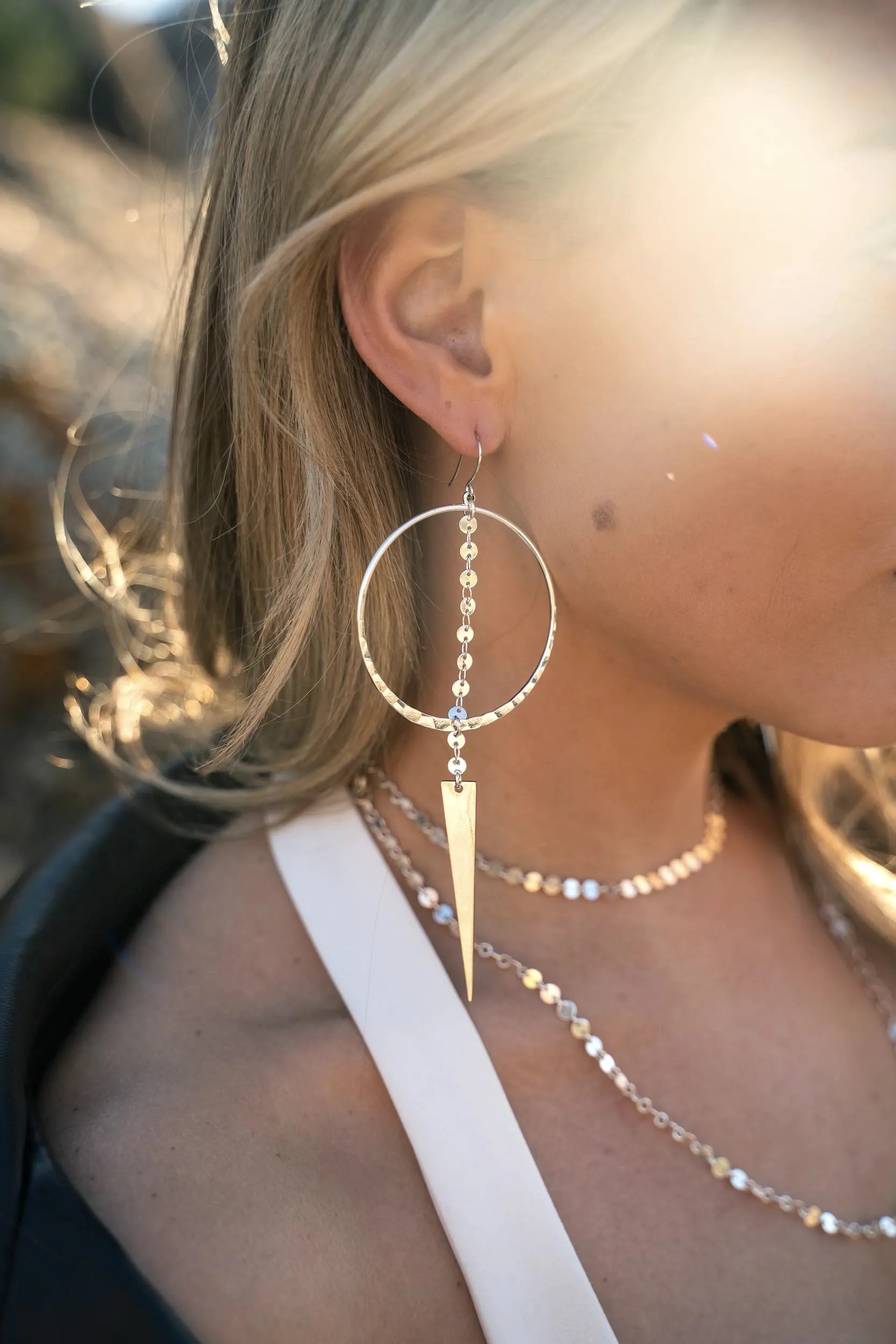 Warrior Of My Dreams Silver Hoops