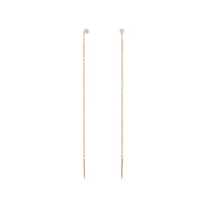 White Diamond Threader Earrings