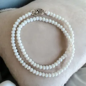 White Moonstone Beaded 4-5 mm 16 inch necklace