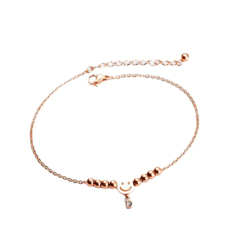 Wholesale Titanium Steel Smiley Anklet JDC-AS-ChangA001