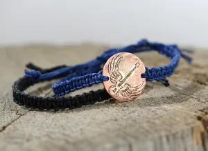 Winged Guitar and Natural Hemp Bracelet