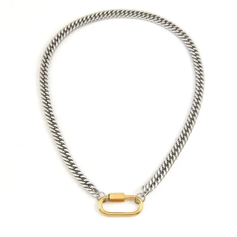 Women Clasp Chunky Thicker Necklace Heavy Chain Gold Jewelry