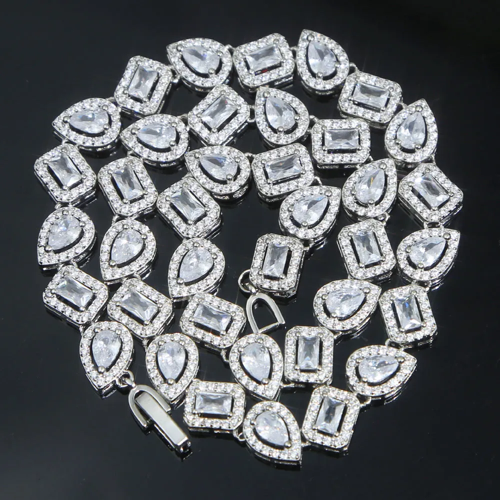 Women Wedding Jewelry Geometric CZ Tear Drop Round