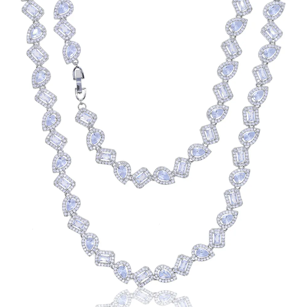 Women Wedding Jewelry Geometric CZ Tear Drop Round
