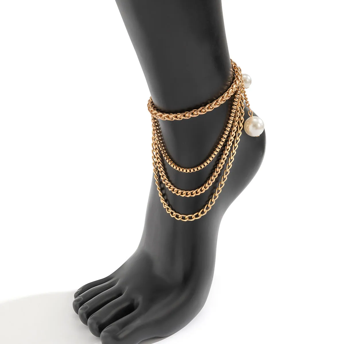 Women's Sweet And Cool Punk Metal Tassel Chain Anklet
