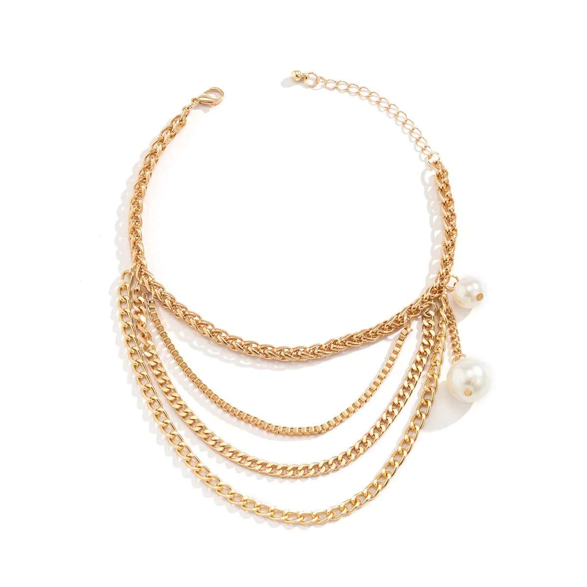 Women's Sweet And Cool Punk Metal Tassel Chain Anklet