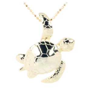Yellow Gold Plated Sterling Silver Leg-Up Turtle Pendant (Chain Sold Separately)