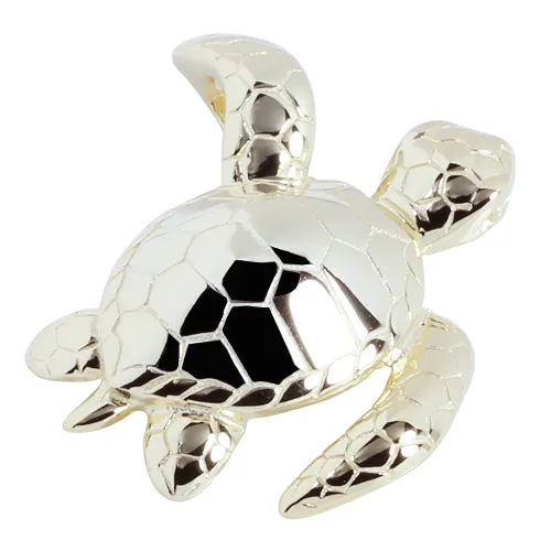 Yellow Gold Plated Sterling Silver Leg-Up Turtle Pendant (Chain Sold Separately)