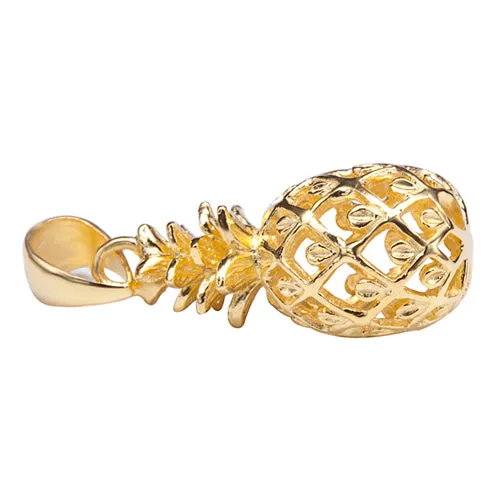 Yellow Gold Plated Sterling Silver Pineapple Pendant (Chain Sold Separately)