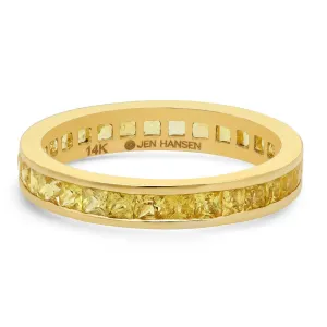 YELLOW SAPPHIRE CHANNEL SET RING, GOLD
