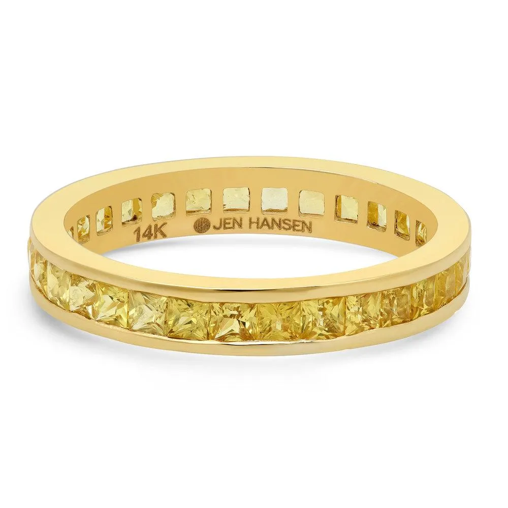 YELLOW SAPPHIRE CHANNEL SET RING, GOLD