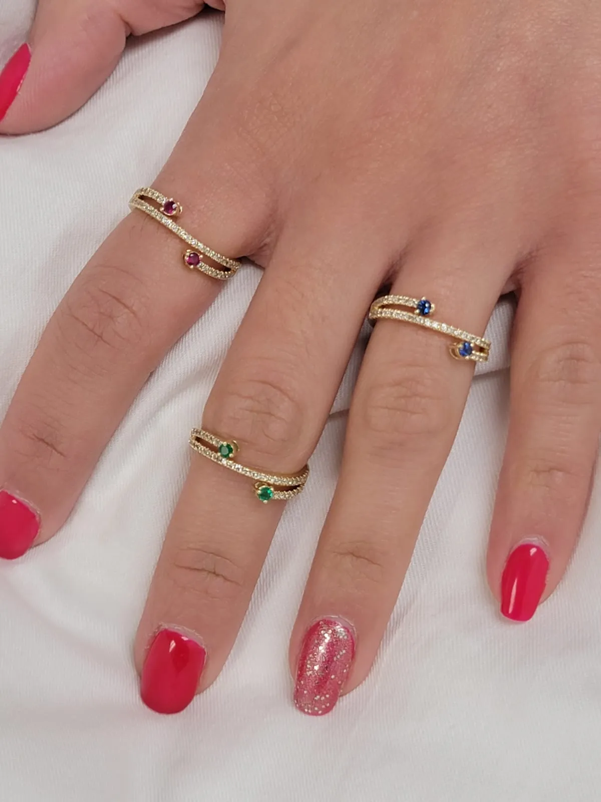 You and Me Precious Gems and Diamond Ring